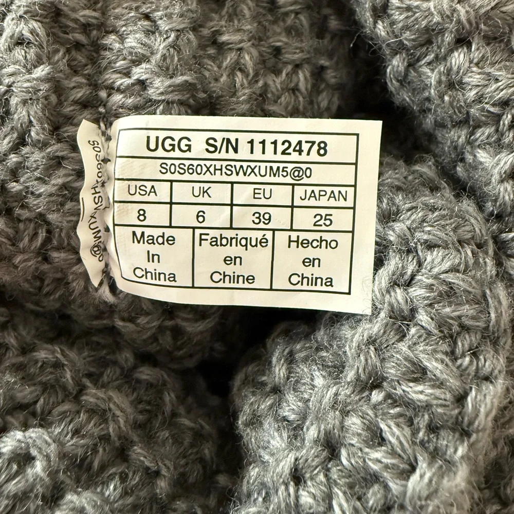 Ugg Classic Solene Tall Gray Knit‎ Women's Boots Women’s Size 8